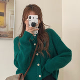 FashionKova Hot New Knitted Women Sweater Casual Single Breasted Cardigan Female Classic Vintage Tops Korean Autumn Clothes