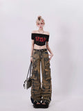 Fashionkova Women's Y2k Baggy Cargo Jeans Harajuku Denim Trousers Aesthetic Punk Jean Pants Vintage Japanese 2000s Style Trashy Clothes 2024