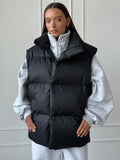 Fashionkova Christmas Gift outfit   Autumn Winter Cotton Vest Jacket Women Thicken Warm Loose Casual Vest Parkas Jacket Sleeveless Cotton Clothing Parkas