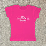FashionKova-Vintage Harajuku Aesthetic Grunge Punk Y2K Print Baby Tee Emo Girl Casual Fashion Crop Tops Sexy Slim Fit Chic O-Neck Streetwear