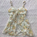 FashionKova-2000s Harajuku Aesthetic Women's Casual Camisole Top Sexy Slim Chic Silk Floral Crop Tops Kawaii Sweet Cute Girly Style Clothing