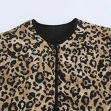 Fashionkova PB&ZA 2024 early autumn new women's fashion animal print round neck long sleeve single-breasted cotton jacket coat