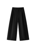 Fashionkova High Waist Wide Leg Pants For Women Straight Office Lady Loose Trousers Black Minimalism Style 2024 Autumn New 26C412