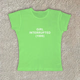FashionKova-Vintage Harajuku Aesthetic Grunge Punk Y2K Print Baby Tee Emo Girl Casual Fashion Crop Tops Sexy Slim Fit Chic O-Neck Streetwear
