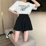 Fashionkova MEXZT 5Xl Summer Shorts Skirts Women Elastic High Waist Casual Wide Leg Shorts Korean A Line Loose Mini Skirt Black Short Pants