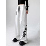 Fashionkova Letter Star Print Design Sweatpants Women American Street Style Wide Leg Pants Women Spring Summer Trendy 2024 Long Trousers