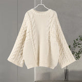 Fashionkova Oversize Twist Sweater Women Chic Turtleneck Long Lantern Sleeve Knitted Street Pullover Holiday Casual Lady Jumper Top Knitwear