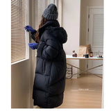 Fashionkova Christmas outfit Khaki Down Jacket Women Hooded Coat Keep Thickening Warm Fashion Streetwear Duck Down Feather Female 2024 Winter Long Outwear