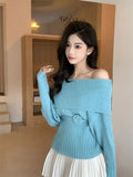 Fashionkova Christmas Gift outfit Gagaok Hotsweet Pullover Sweater Women French Fashion Slash Neck Knitted Pull Femme Autumn Winter Clothes Long Sleeve Top