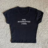 FashionKova-Vintage Harajuku Aesthetic Grunge Punk Y2K Print Baby Tee Emo Girl Casual Fashion Crop Tops Sexy Slim Fit Chic O-Neck Streetwear