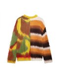 Fashionkova Mohair Plaid Contrast Women Sweater O Neck Full Sleeve Lady Cardigan 2024 Fashion Autumn Loose Single-breasted Female Knitwear