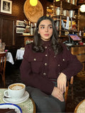 Fashionkova Christmas gift Christmas outfit Autumn Elegant O Neck Long Sleeve Coat Female Fashion Single Breasted Pocket Jackets 2024 New Winter Office Lady Street Overcoat