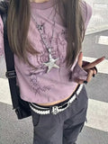 Fashionkova HOUZHOU Y2k Harajuku Graphic T Shirts Women American Retro Grunge Streetwear Kpop Print Long Sleeve Slim Tees Tops 2000s Spring