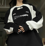 Fashionkova Vintage Print Raglan Sweatshirt