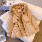 Fashionkova Christmas Gift outfit 2023 New Fashion Women Winter Jacket Fake Fur Collar Oversized Long Coat Hooded Warm Lining Female Puffer Jacket Parkas Mujer
