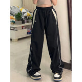 Fashionkova Women Casual Baggy Cargo Pants Drawstring Streetwear Loose Oversized Wide Leg Pant Sport Vintage Hip Hop Y2K Joggers Trousers