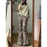 Women's Casual Retro Wide Leg Baggy Denim Trouser Harajuku Solid High Waist Loose Jeans 2024 Autumn American Vintage Pants