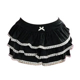 FashionKova-Fairy Aesthetic Kawaii Fashion Short Skirt Emo Girl Harajuku Women Bottoms Sweet Bow Decoration Y2K White Casual cute Sexy skirt