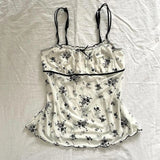 FashionKova-2000s Harajuku Aesthetic Women's Casual Camisole Top Sexy Slim Chic Silk Floral Crop Tops Kawaii Sweet Cute Girly Style Clothing
