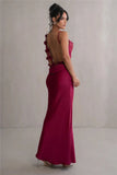 Fashionkova Petal Flow Backless Maxi Dress