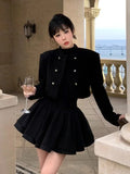 Winter Hepburn Party Mini Dress Women Patchwork Black Slim Vintage Mini Dress Female Korean Fashion Elegant One Piece Dress 2023