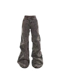 Fashionkova Women's Grey Jeans Vintage Korean 90s Aesthetic Denim Trousers Harajuku High Waist Cowboy Pants Fashion Y2k 2000s Trashy Clothes