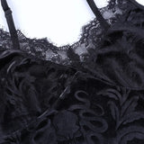 Black top Vintage Gothic Velvet Black Women Camis Grunge Punk Sexy Lace Trim Bodycon Crop Tops Elegant Backless Emo Streetwear