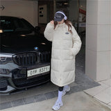 Fashionkova Christmas Gift outfit Winter Women Loose Jacket Coats Long Parkas Female Down Cotton Hooded Overcoat Thick Warm Jackets Windproof Casual Student Coat