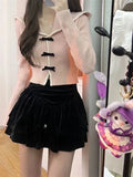 Fashionkova Women Fashion Japanese Style Bow Sweaters Short Length Slim Fit Pink Sweet Cardigan Long Sleeve High Waist Knitted Coats Tops