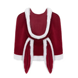 Fashionkova Christmas outfit Autumn Winter Cute Bunny Santa Claus Uniform Cosplay Christmas Velvet Dress Women Sexy Party Mini Dresses Tops Skirt Gloves Suit