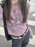Fashionkova HOUZHOU Y2k Harajuku Graphic T Shirts Women American Retro Grunge Streetwear Kpop Print Long Sleeve Slim Tees Tops 2000s Spring