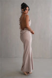 Fashionkova Petal Flow Backless Maxi Dress