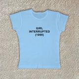 FashionKova-Vintage Harajuku Aesthetic Grunge Punk Y2K Print Baby Tee Emo Girl Casual Fashion Crop Tops Sexy Slim Fit Chic O-Neck Streetwear
