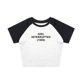 FashionKova-Vintage Harajuku Aesthetic Grunge Punk Y2K Print Baby Tee Emo Girl Casual Fashion Crop Tops Sexy Slim Fit Chic O-Neck Streetwear