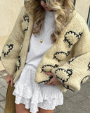Fashionkova Casual Women's Round Neck Long Sleeved Knitted Cardigan Fashion Contrast Pocket Button Sweater 2024 New Lady Commute Streetwear
