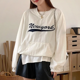 Fashionkova Vintage V-Neck Logo Embroidered Sweatshirt