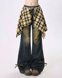 Fashionkova Teenage Drama Shirt-Tied Baggy Jeans