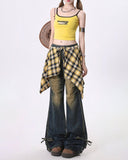 Fashionkova Teenage Drama Shirt-Tied Baggy Jeans