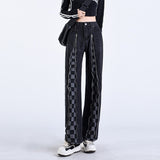 Fashionkova Zip Up Checker Jeans
