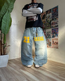 Fashionkova Trendy Brand Retro Streetwear Trousers Y2K Harajuku Hip-hop Casual Loose Straight Pants Men Goth Punk Letter Print Baggy Jeans