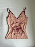 FashionKova-Kawaii Crop Top Camis Women Clothes Lace Sexy Slim Pink Cute 2000s Top Sling Grunge Coquette Femme Punk Tank Top Y2k Clothing