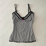 FashionKova-Y2k Corset Tops Aesthetic Women Clothing Slim Vintage Stripe Camis Femme Kpop Tank Harajuku Tees Emo Girl Graphic Sling Crop Top