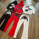 Fashionkova  Y2k Letter Print Hoodie Women Men 2024 Punk Gothic Oversized Sweatshirt Streetwear Hip Hop Casual Pockets Hooded Pullovers Pants