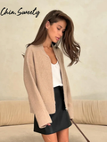 Fashionkova Party Outfit Vintage Knit Women Cardigan Casual Full Sleeve Zipper O Neck Pleated Lady Sweater 2024 Autumn Winter Slim Female Knitwear