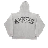 Fashionkova Street Retro Clothing Flame Print Oversized Sweatshirt Women Y2K Gothic Punk Harajuku Casual Top Loose Zipper Hoodie Women