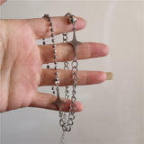 Fashionkova Punk Star Pendant Chain Necklace For Men Women Hip Hop Cool Beads Neck Y2K Jewelry