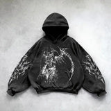 Fashionkova Y2k Fashion Casual Hoodie Men and Women New Retro Gothic Printing Hip Hop Sweatshirt Coat Selling Personality Retro Streetwear
