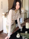 Fashionkova Yedinas Gothic Hollow Out Sexy Women T Shirt Long Sleeve Slim Y2k Grunge Aesthetic Tshirts Spring Ladies Tops Tee Shirt Femme