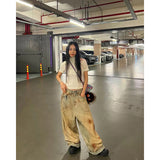 Fashionkova party outfit  Womens Jeans High Waist Vintage Straight 2024 Autumn Y2K Classic Denim Pants Streetwear American Wide Leg Baggy Denim Trouser