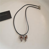 Fashionkova Gothic Y2K Peach Heart Star Cross Pendant Black Beaded Chain Short Choker Necklace For Women Charms Goth Jewelry EMO Accessories